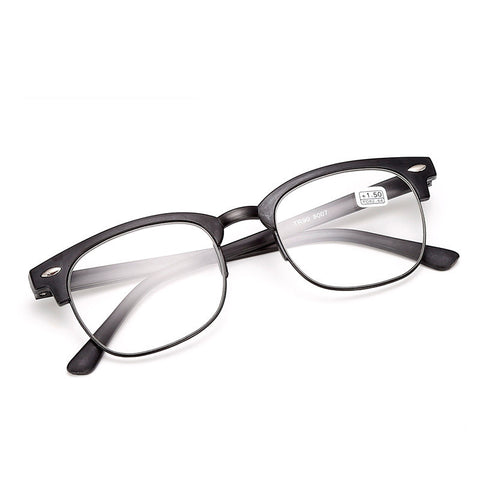 TR90 Anti Fatique Reading Glasses Retro Half Frame Presbyopic Eyeglasses